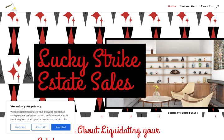 Screenshot of luckystrikeestatesales.com