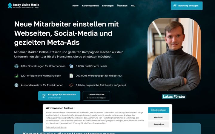 Screenshot of luckyvisionmedia.de