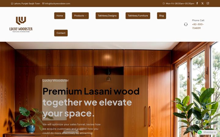 Screenshot of luckywoodster.com