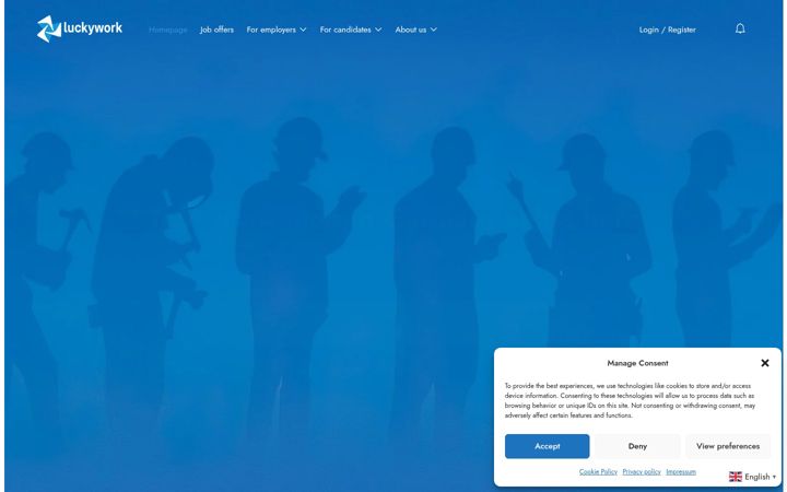 Screenshot of luckywork.pl