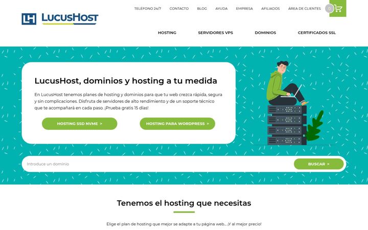 Posnetek zaslona lucushost.com