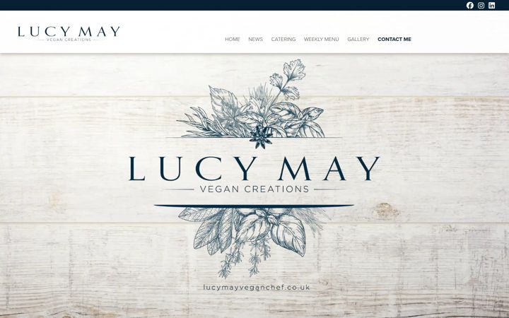 Screenshot of lucymayveganchef.co.uk
