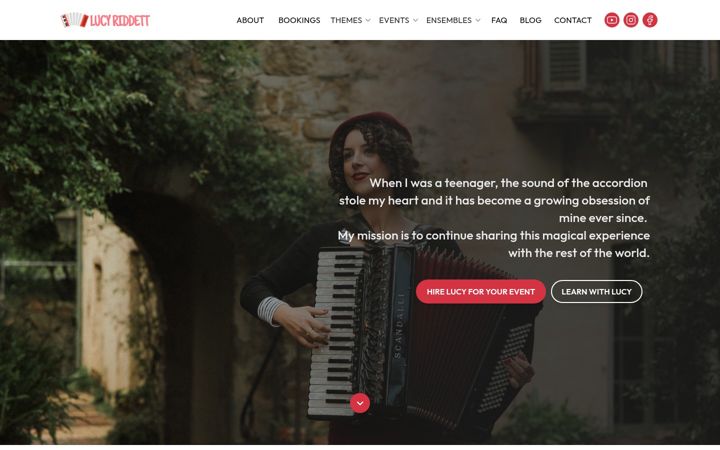 Screenshot of lucyriddett.com