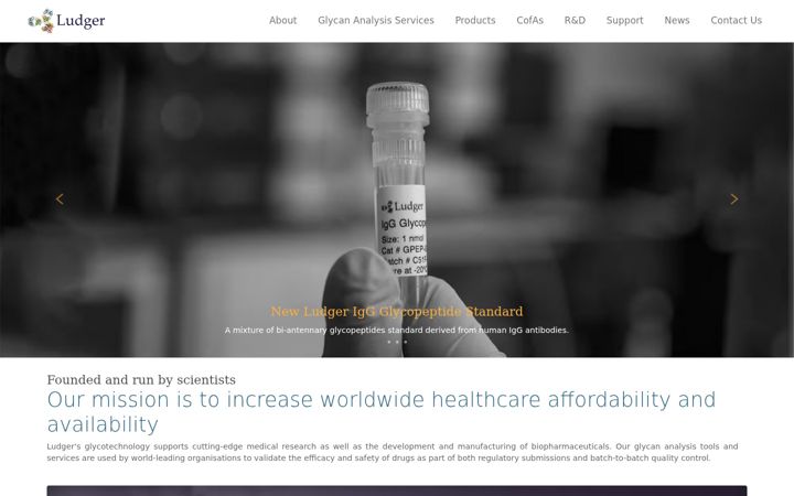 Screenshot of ludger.com