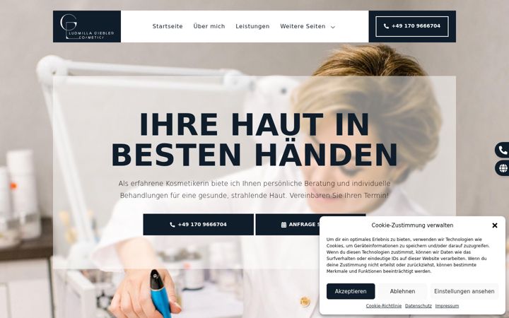 Screenshot of ludmilla-giebler-cosmetics.com
