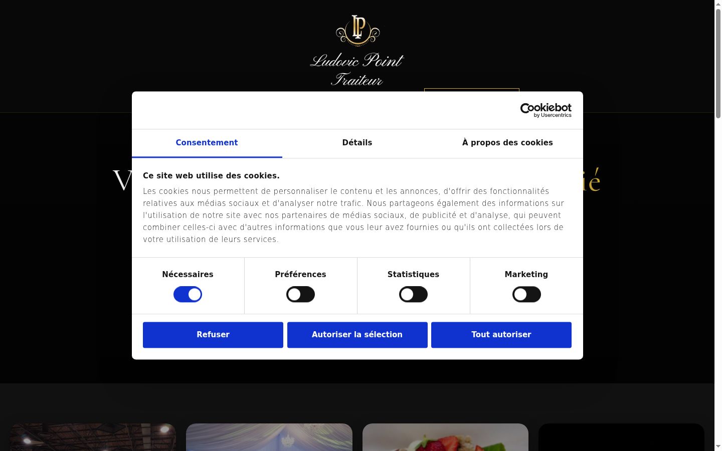 Screenshot del banner di consenso mostrato prima di qualsiasi interazione