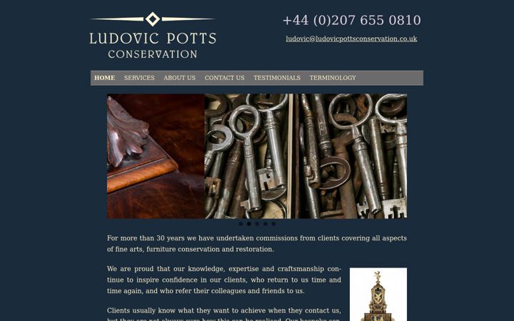 Screenshot of ludovicpottsconservation.co.uk
