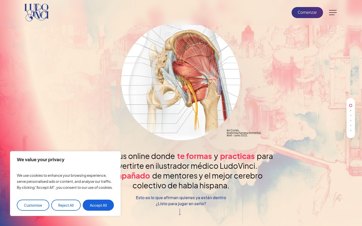Screenshot del banner di consenso mostrato prima di qualsiasi interazione