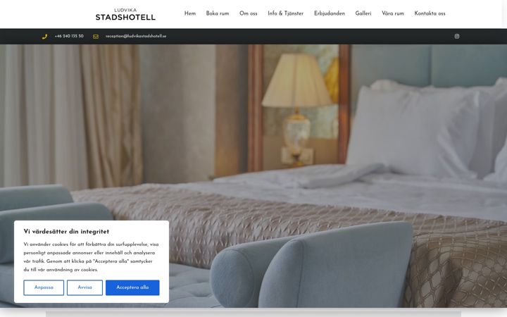 Screenshot of ludvikastadshotell.se