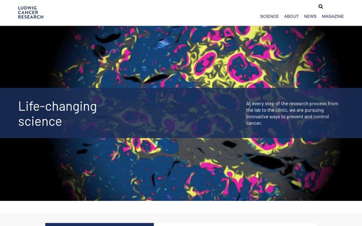 Screenshot of ludwigcancerresearch.org