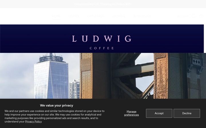Screenshot of ludwigcoffee.com