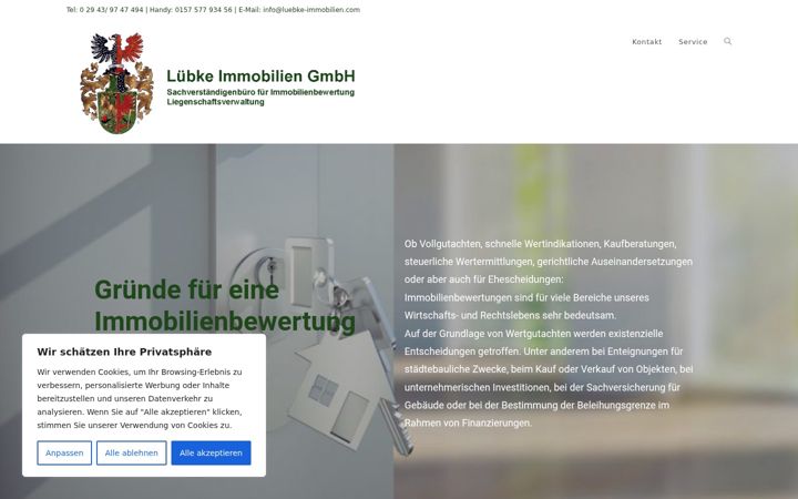 Screenshot of luebke-immobilien.com