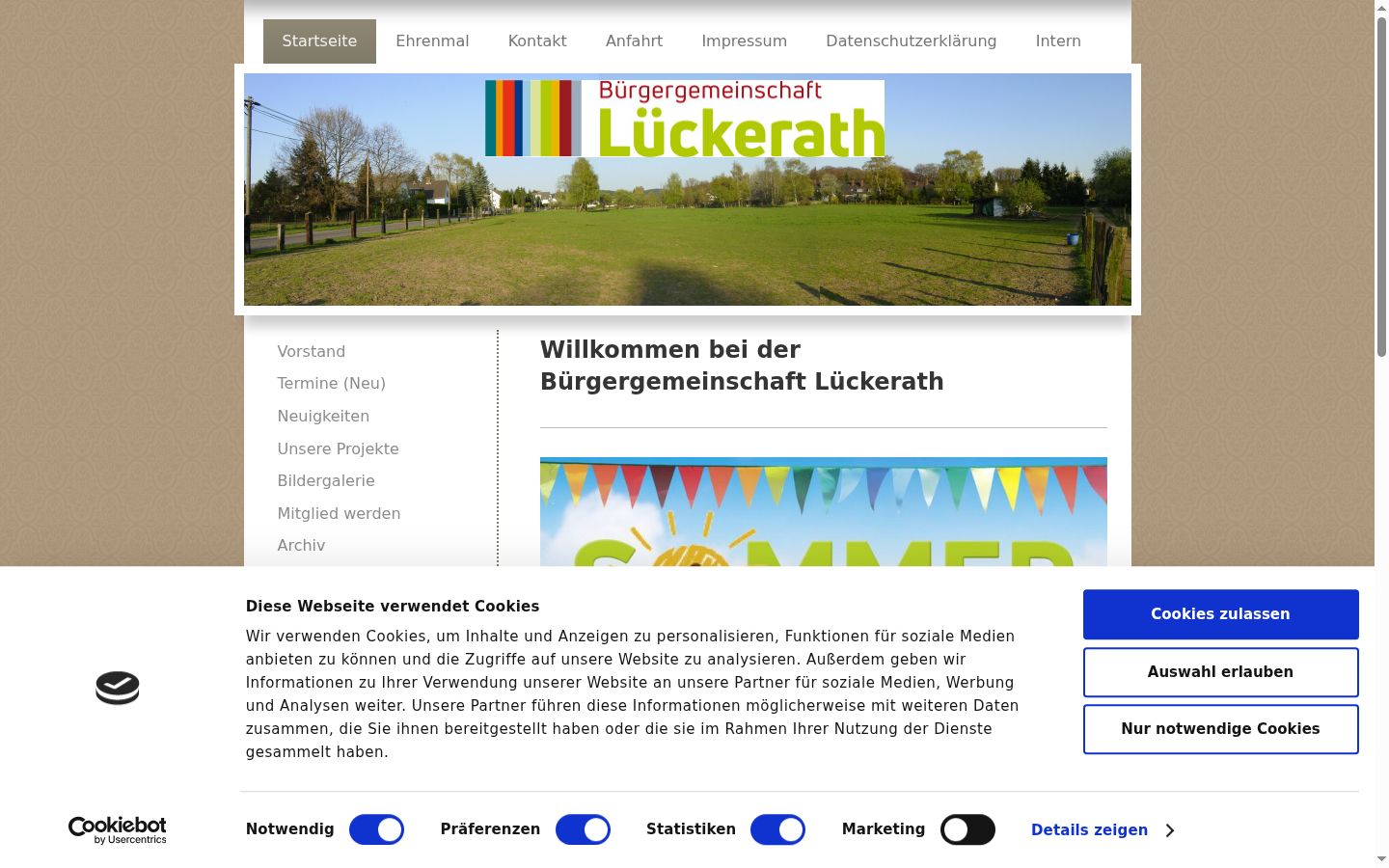 Screenshot of the consent banner shown before any interaction
