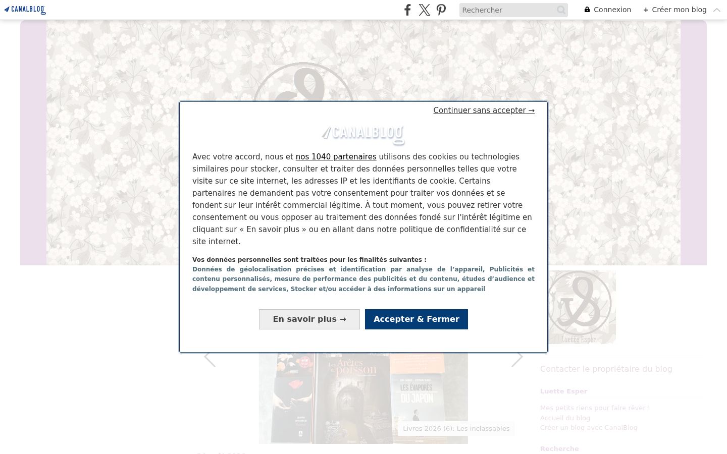 Screenshot del banner di consenso mostrato prima di qualsiasi interazione