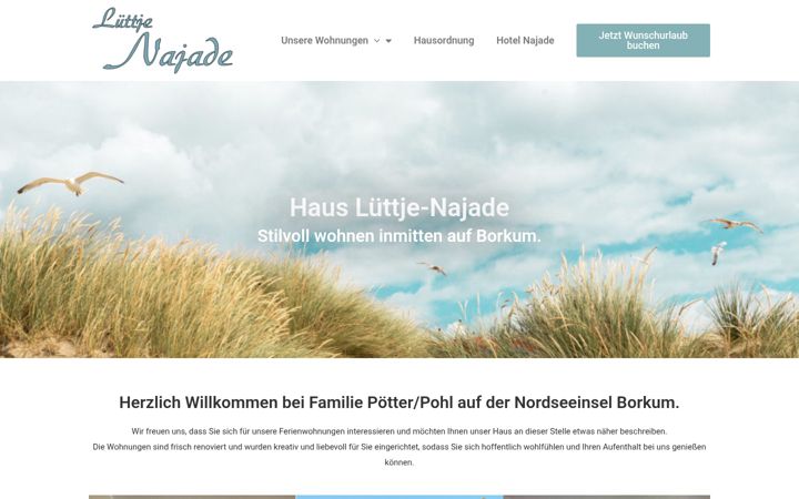 Screenshot of luettje-najade-borkum.de