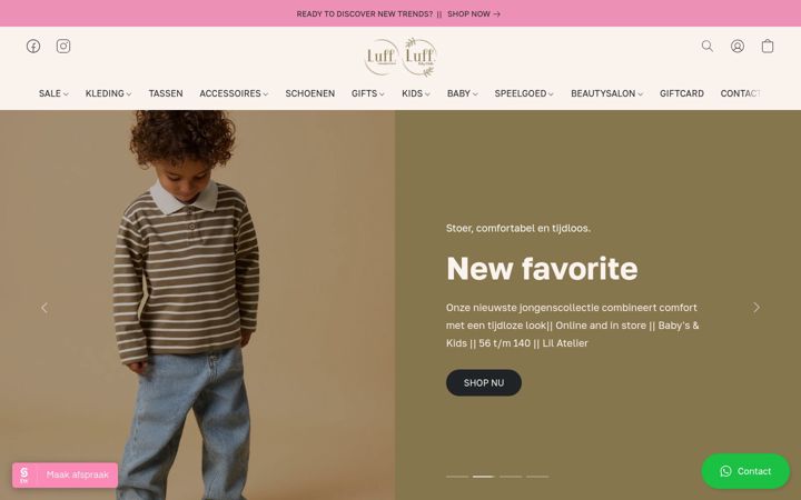 Skærmbillede af luffconceptstore.nl