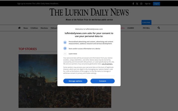 Screenshot of lufkindailynews.com