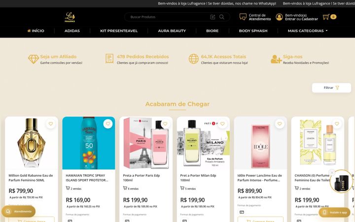 Screenshot of lufragance.com.br