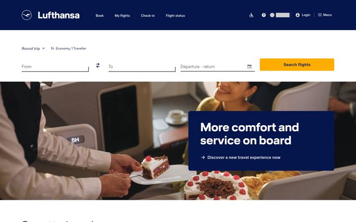 Screenshot di lufthansa.com