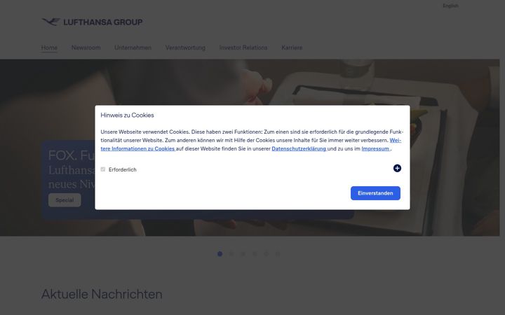 Ekraanipilt saidist lufthansagroup.com
