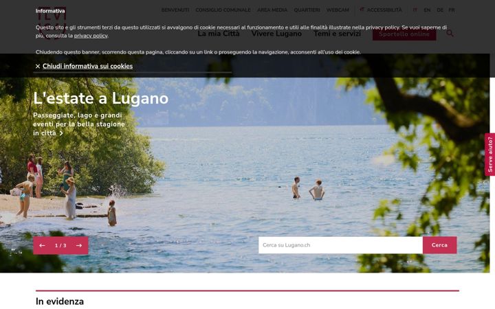 Screenshot of lugano.ch