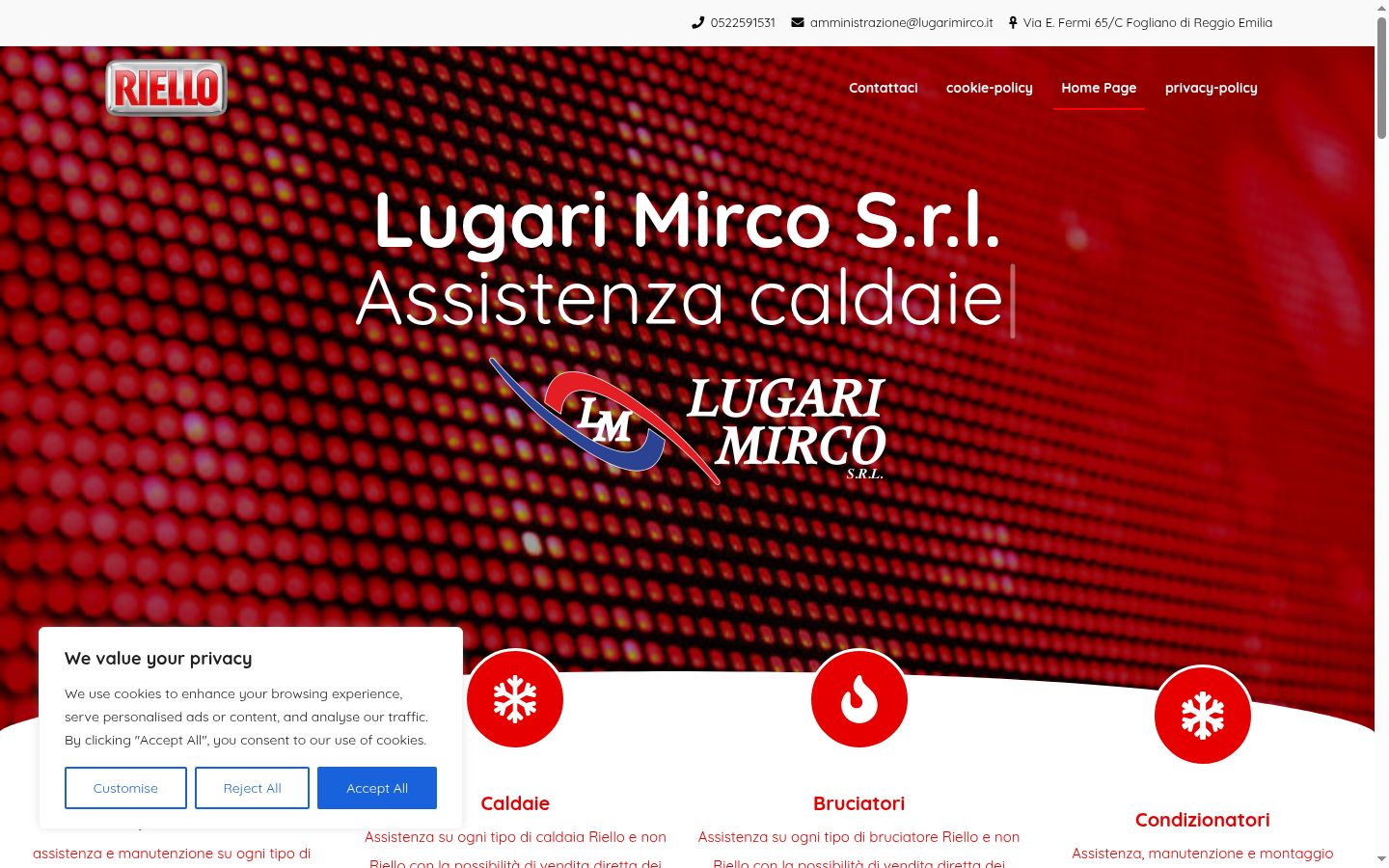 Captura de ecrã do banner de consentimento apresentado antes de qualquer interação