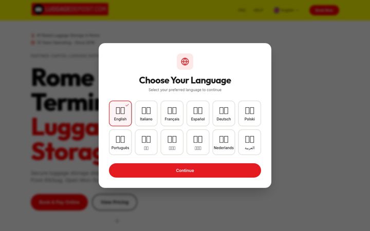 Screenshot of luggagedeposit.com