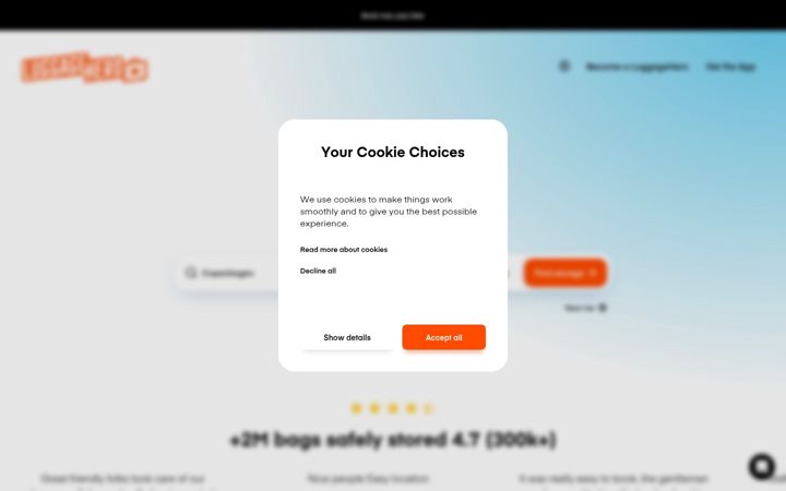 Screenshot of luggagehero.com