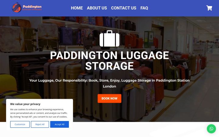 Screenshot of luggagestoragepaddingtonstation.com
