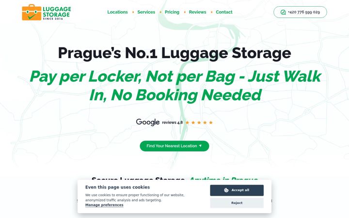Screenshot of luggagestorageprague.com