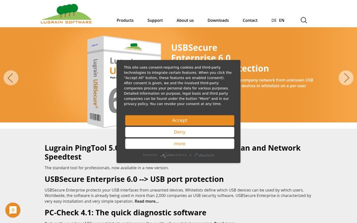 Screenshot of lugrain-software.com