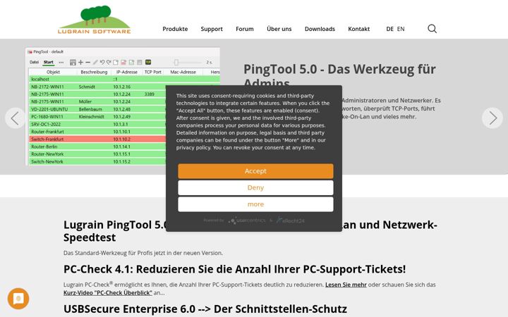 Screenshot of lugrain.de