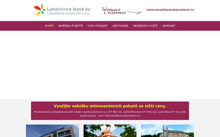 Screenshot of luhacovicelazne.eu