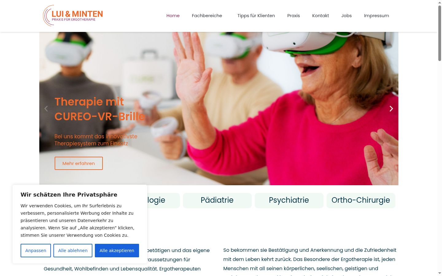 Screenshot of the consent banner shown before any interaction