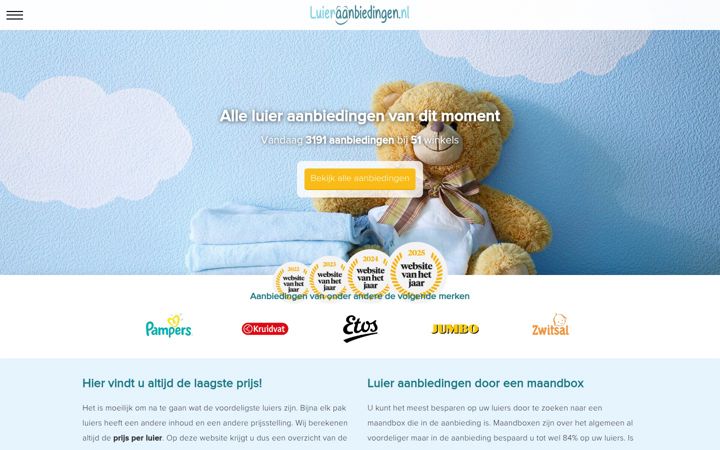 Screenshot of luieraanbiedingen.net