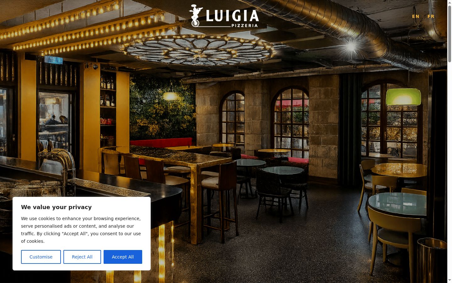 Screenshot del banner di consenso mostrato prima di qualsiasi interazione