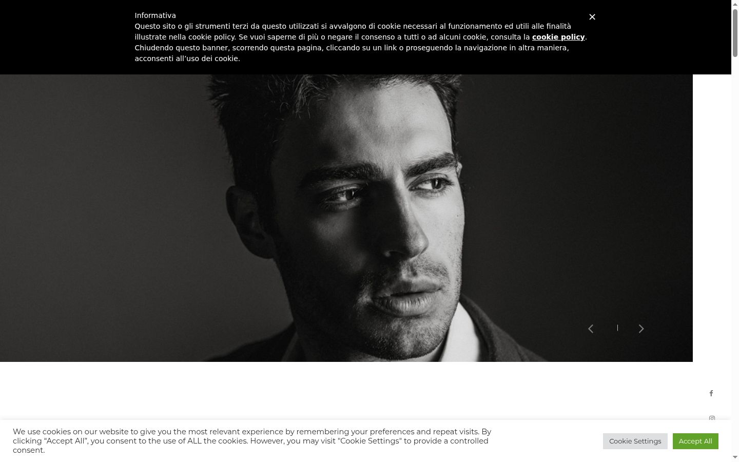 Screenshot del banner di consenso mostrato prima di qualsiasi interazione