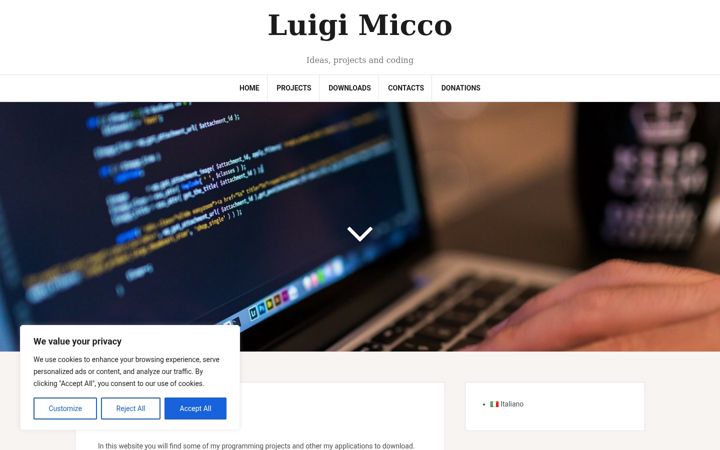 Screenshot of luigimicco.altervista.org