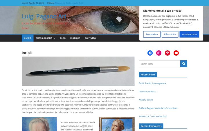 Screenshot of luigipaganoart.it