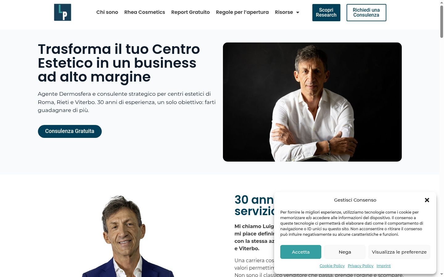 Captura de ecrã do banner de consentimento apresentado antes de qualquer interação