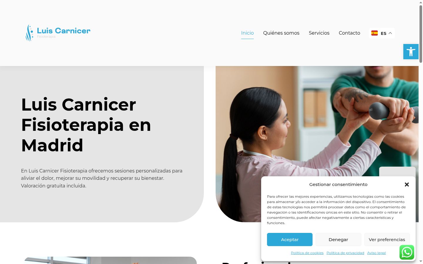 Screenshot del banner di consenso mostrato prima di qualsiasi interazione
