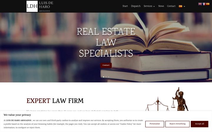 Screenshot of luisdeharoabogados.com