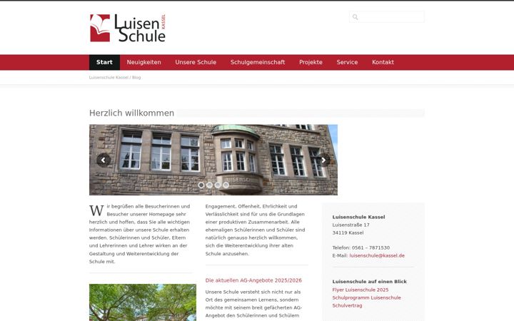 Screenshot of luisenschule-kassel.de