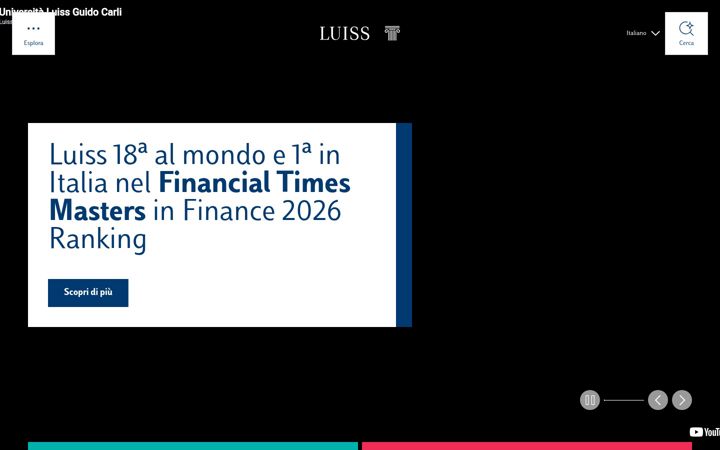 Screenshot of luiss.it