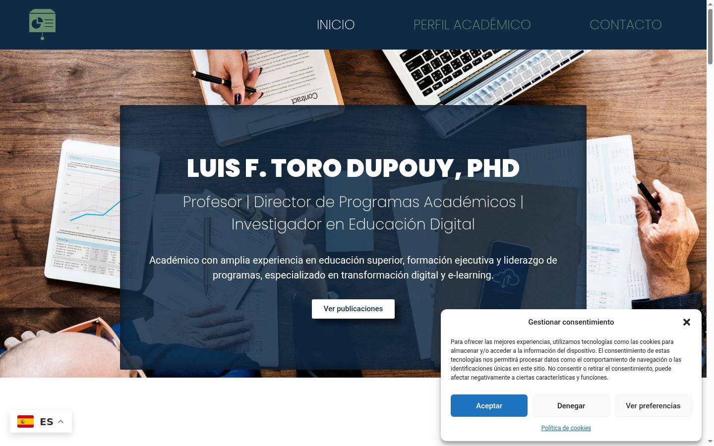 Screenshot del banner di consenso mostrato prima di qualsiasi interazione