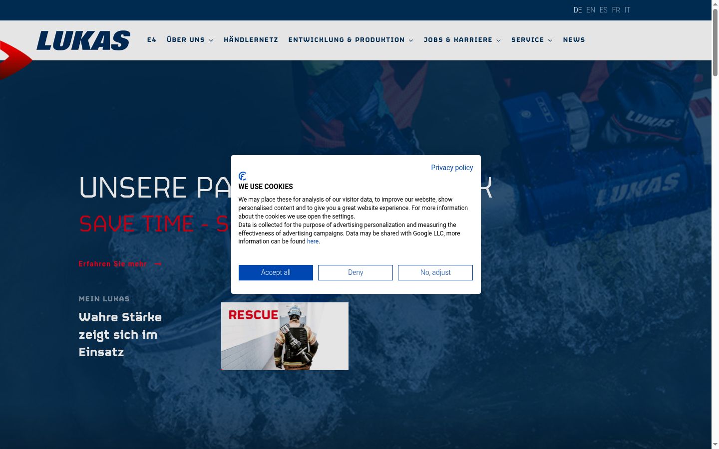 Screenshot del banner di consenso mostrato prima di qualsiasi interazione
