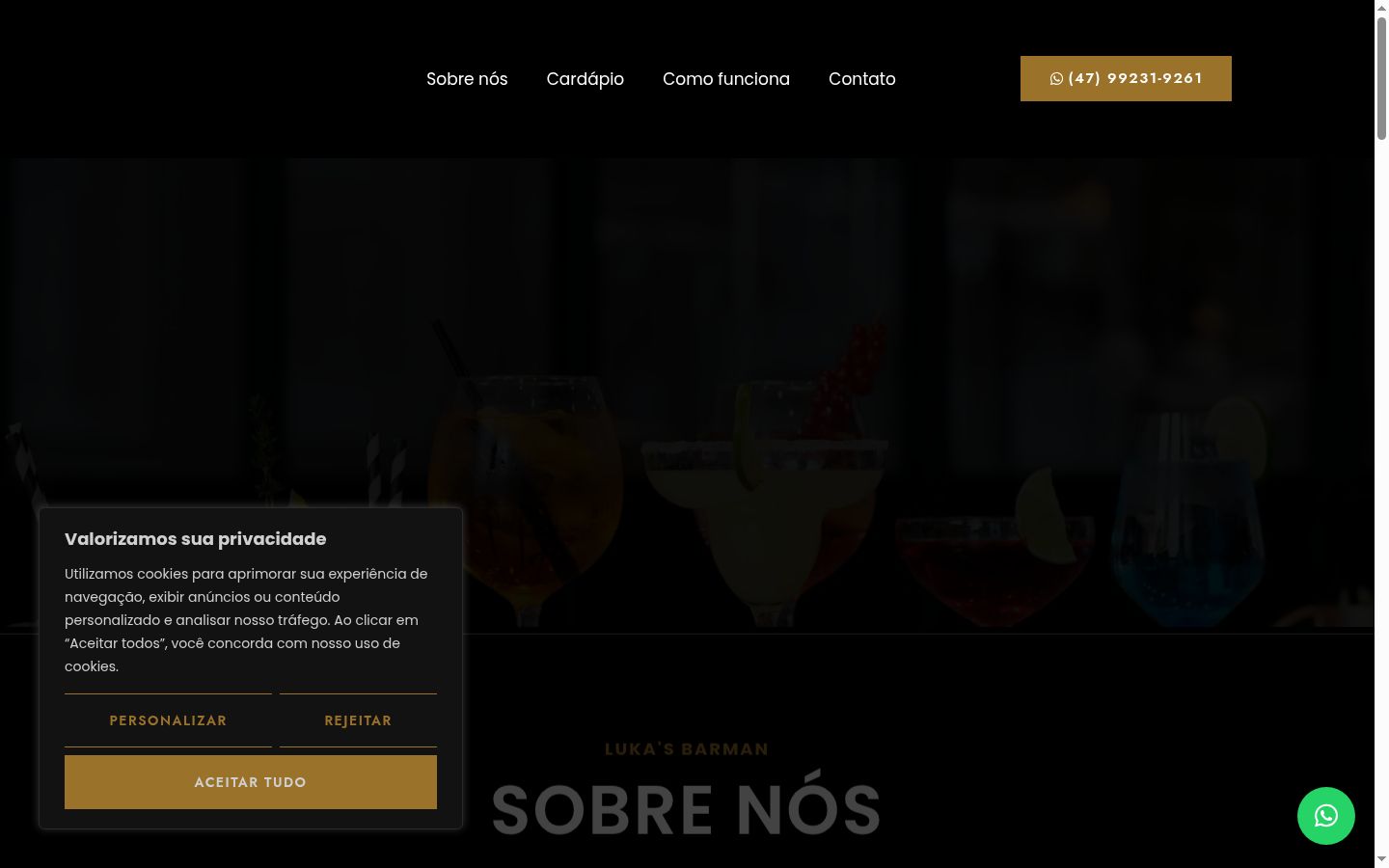 Screenshot del banner di consenso mostrato prima di qualsiasi interazione