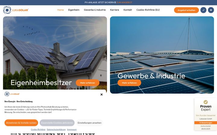Screenshot of lukasolar.de