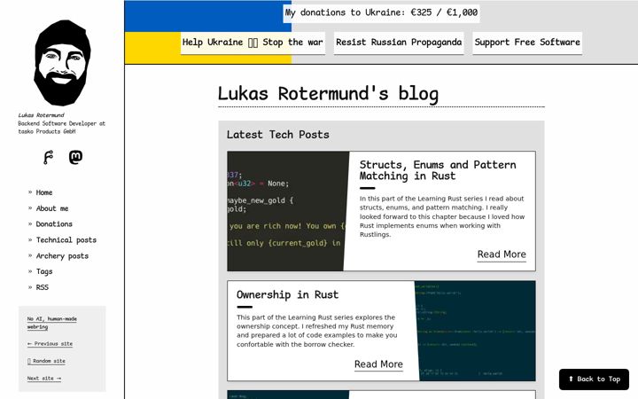 Screenshot of lukasrotermund.de