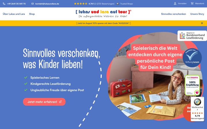 Screenshot of lukasundlara.de
